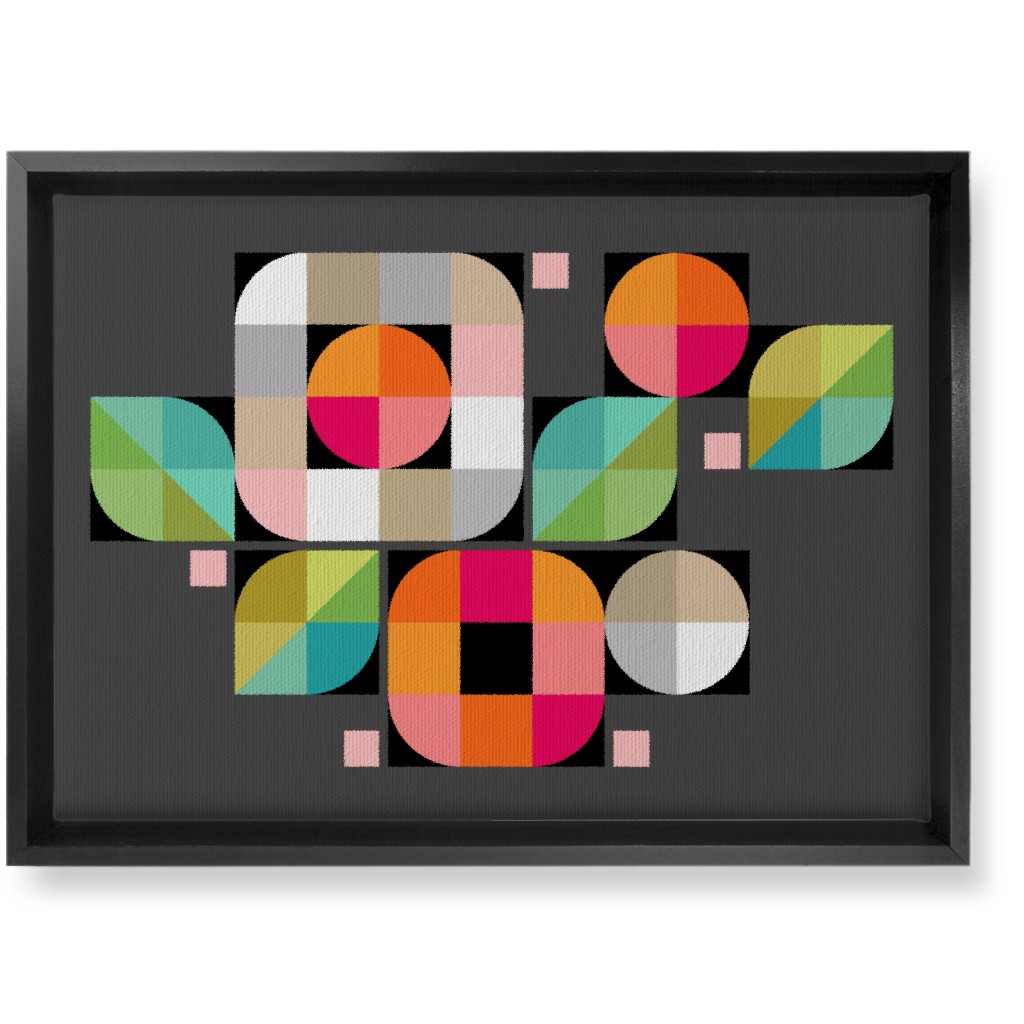 Mod Flower Box Wall Art, Black, Single piece, Canvas, 10x14, Multicolor, Gray