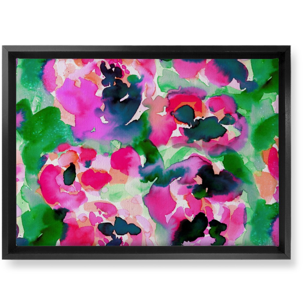 Abstract Flora Watercolor - Multi Wall Art, Black, Single piece, Canvas, 10x14, Multicolor