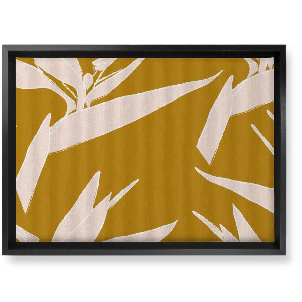 Birds of Paradise - Mustard and Pale Peach Wall Art, Black, Single piece, Canvas, 10x14, Yellow, Classic Yellow