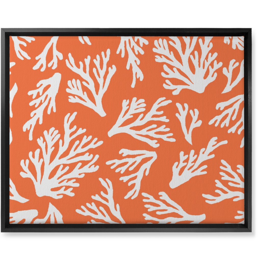 Coral - in Coral Wall Art, Black, Single piece, Canvas, 16x20, Orange, Orange
