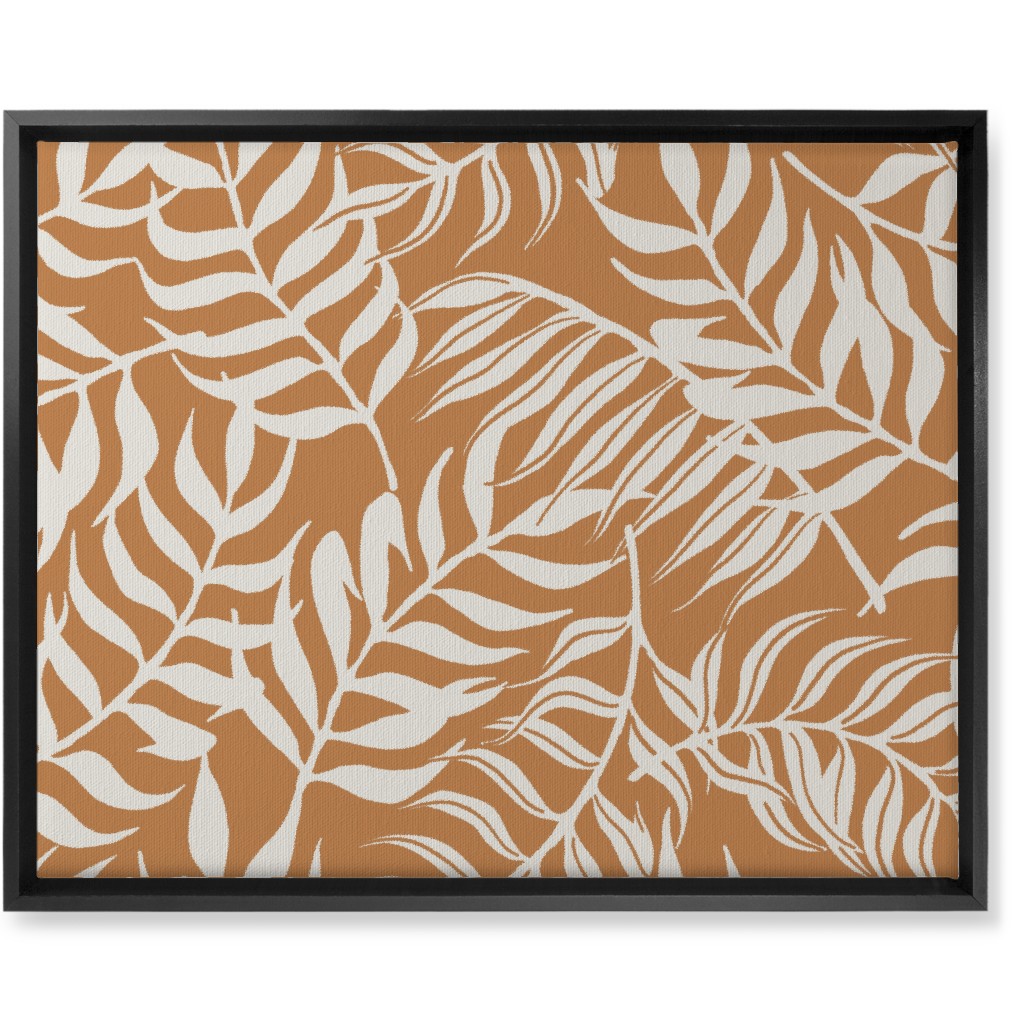 Moving Palms Wall Art, Black, Single piece, Canvas, 16x20, Orange