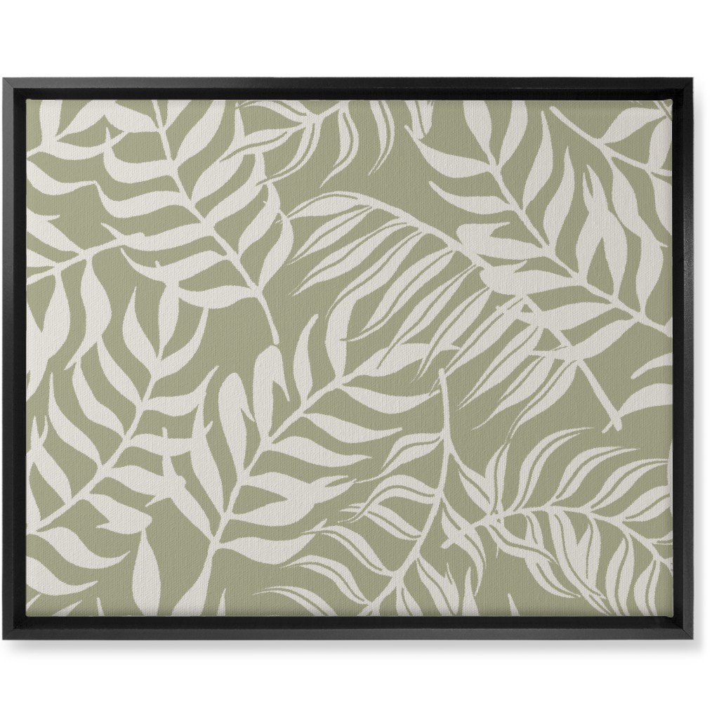Moving Palms Wall Art, Black, Single piece, Canvas, 16x20, Green