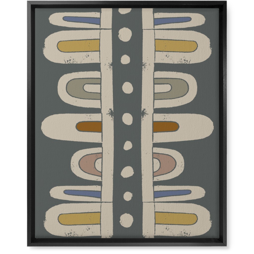 Hills Block Wall Art, Black, Single piece, Canvas, 16x20, Gray, Metal