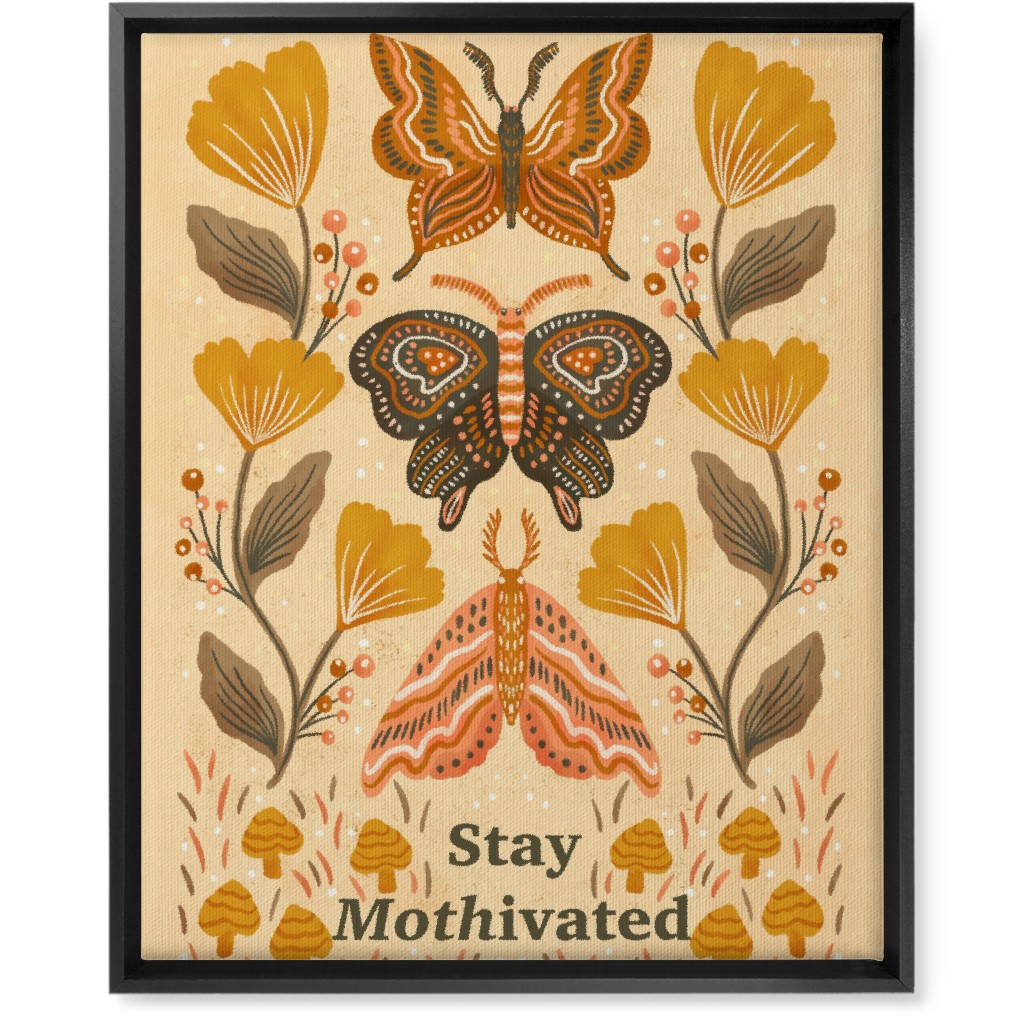 Mothivational Wall Art, Black, Single piece, Canvas, 16x20, Yellow, Classic Yellow