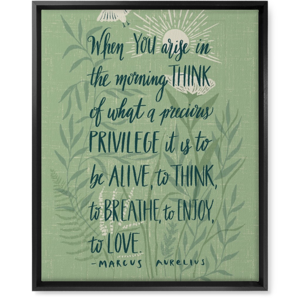 Precious Morning Wall Art, Black, Single piece, Canvas, 16x20, Green, Julep