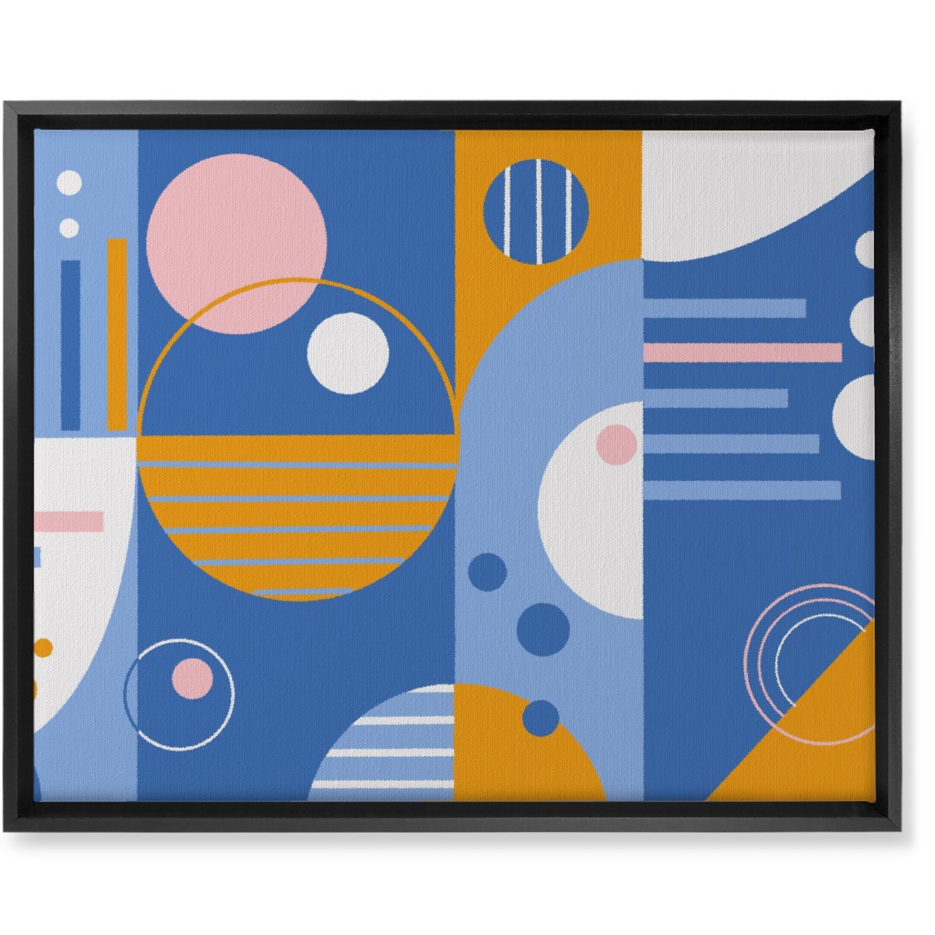 Abstract Playground - Multi Wall Art, Black, Single piece, Canvas, 16x20, Blue, True Blue