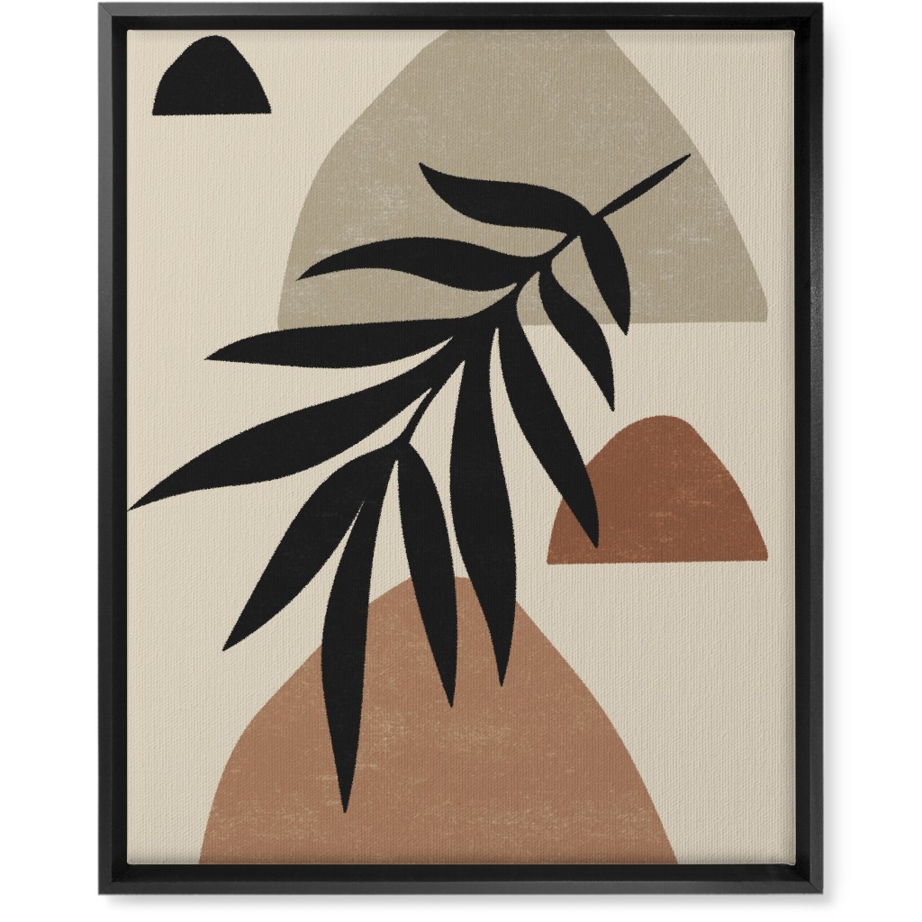 Abstract Palm - Neutral Wall Art, Black, Single piece, Canvas, 16x20, Beige