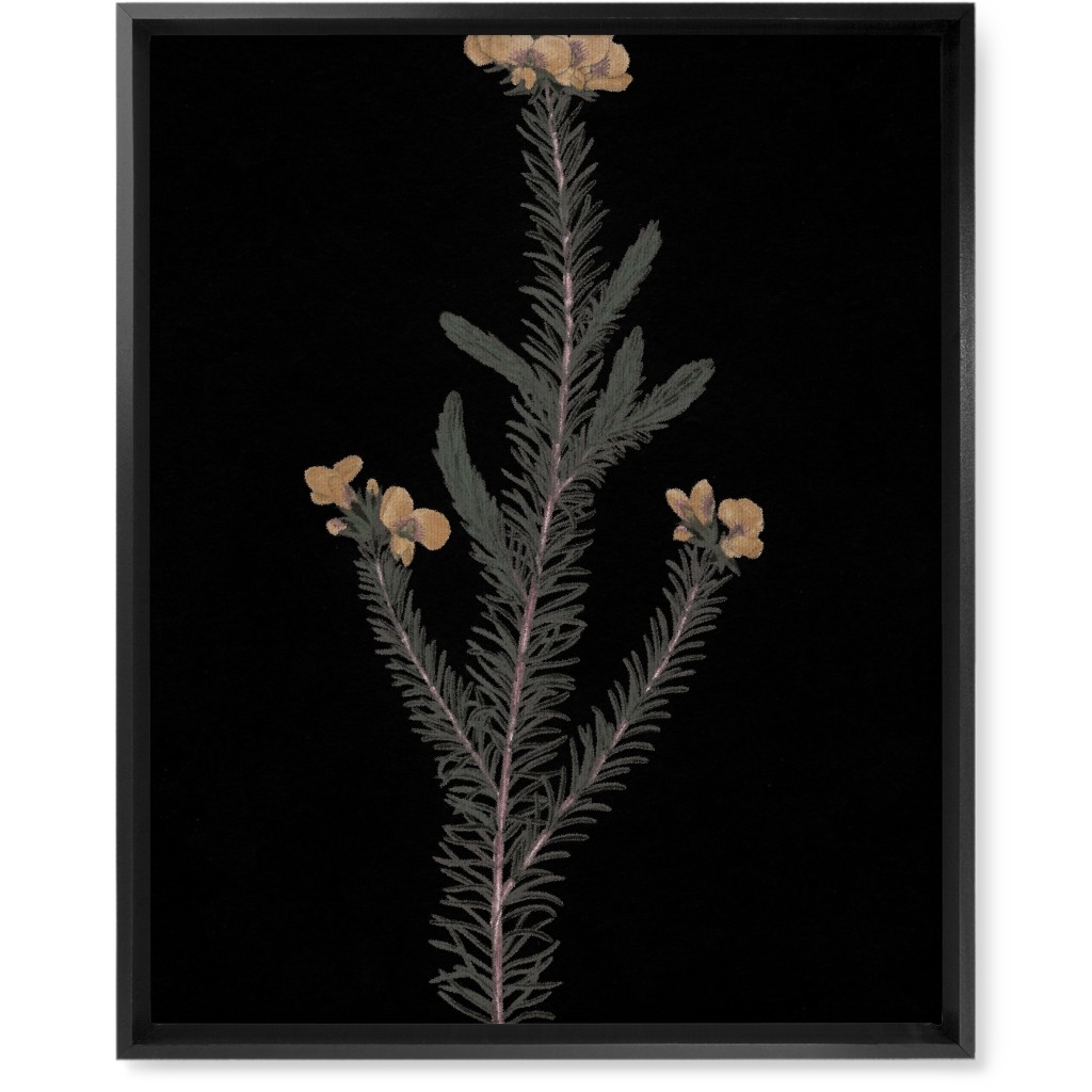 Midnight Botanical - Black and Green Wall Art, Black, Single piece, Canvas, 16x20, Black, Black