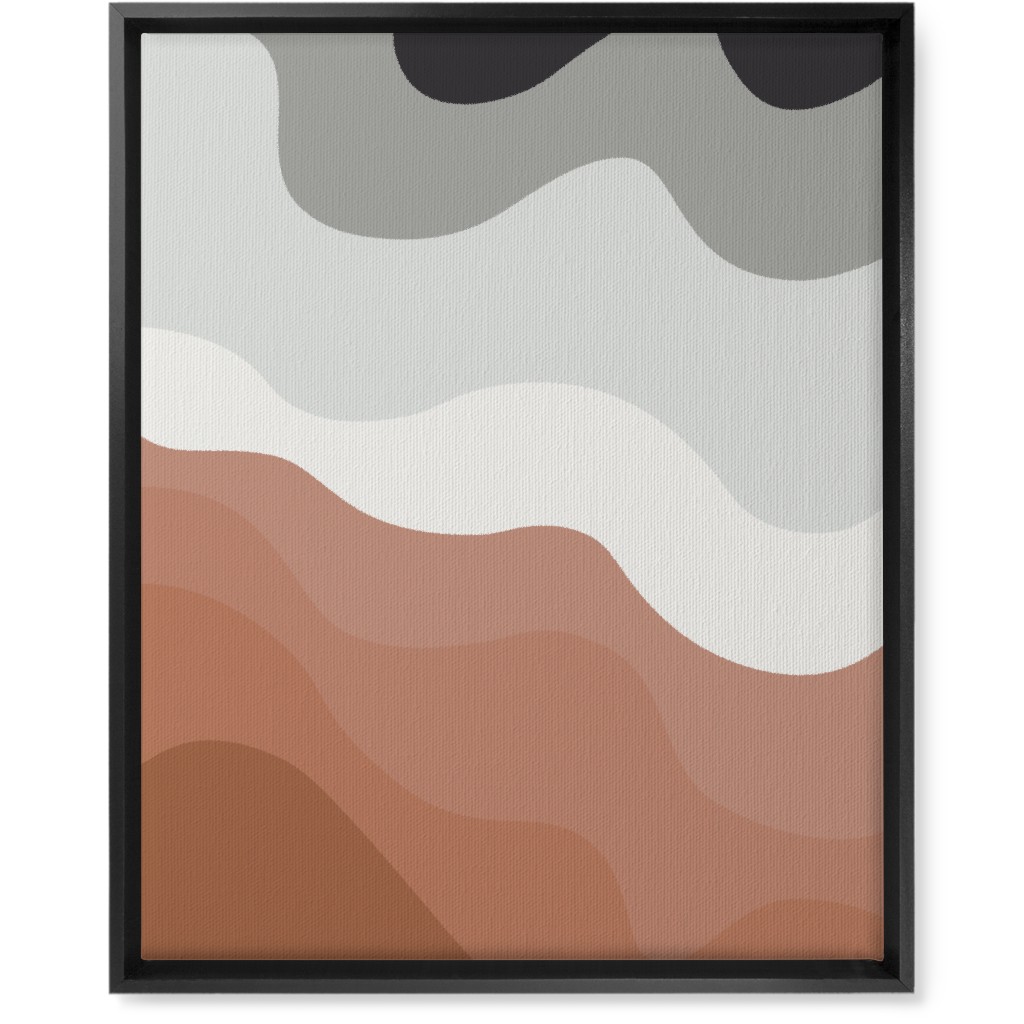 Retro Abstract Waves Wall Art, Black, Single piece, Canvas, 16x20, Multicolor, Silver Lining