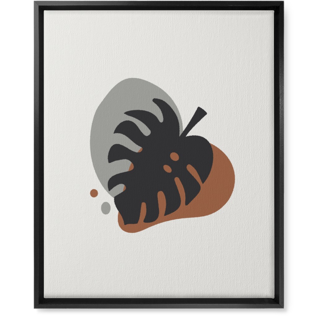 Shapes and Fern Leaf Iv Wall Art, Black, Single piece, Canvas, 16x20, Brown