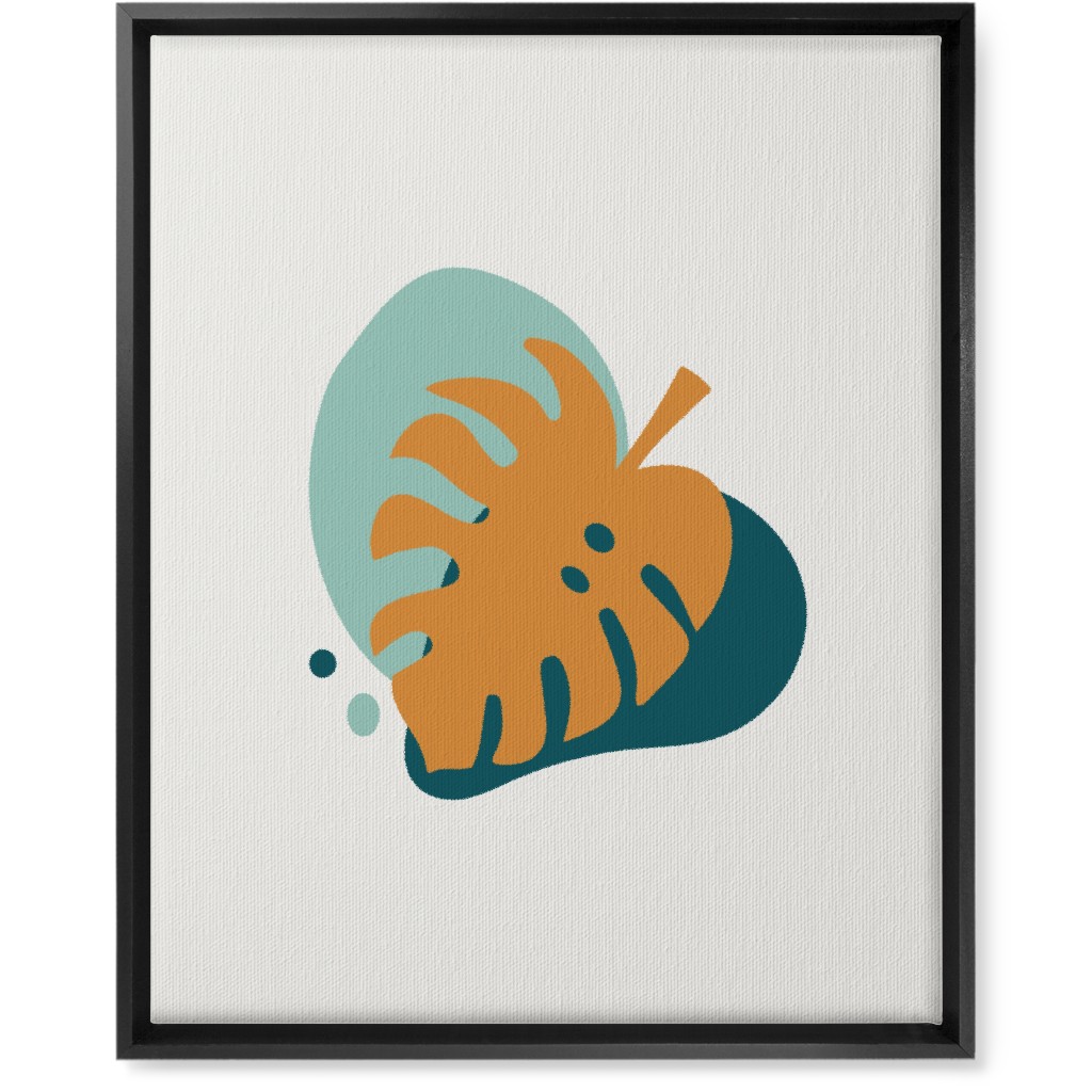 Shapes and Fern Leaf Iv Wall Art, Black, Single piece, Canvas, 16x20, Multicolor, Ink Spot