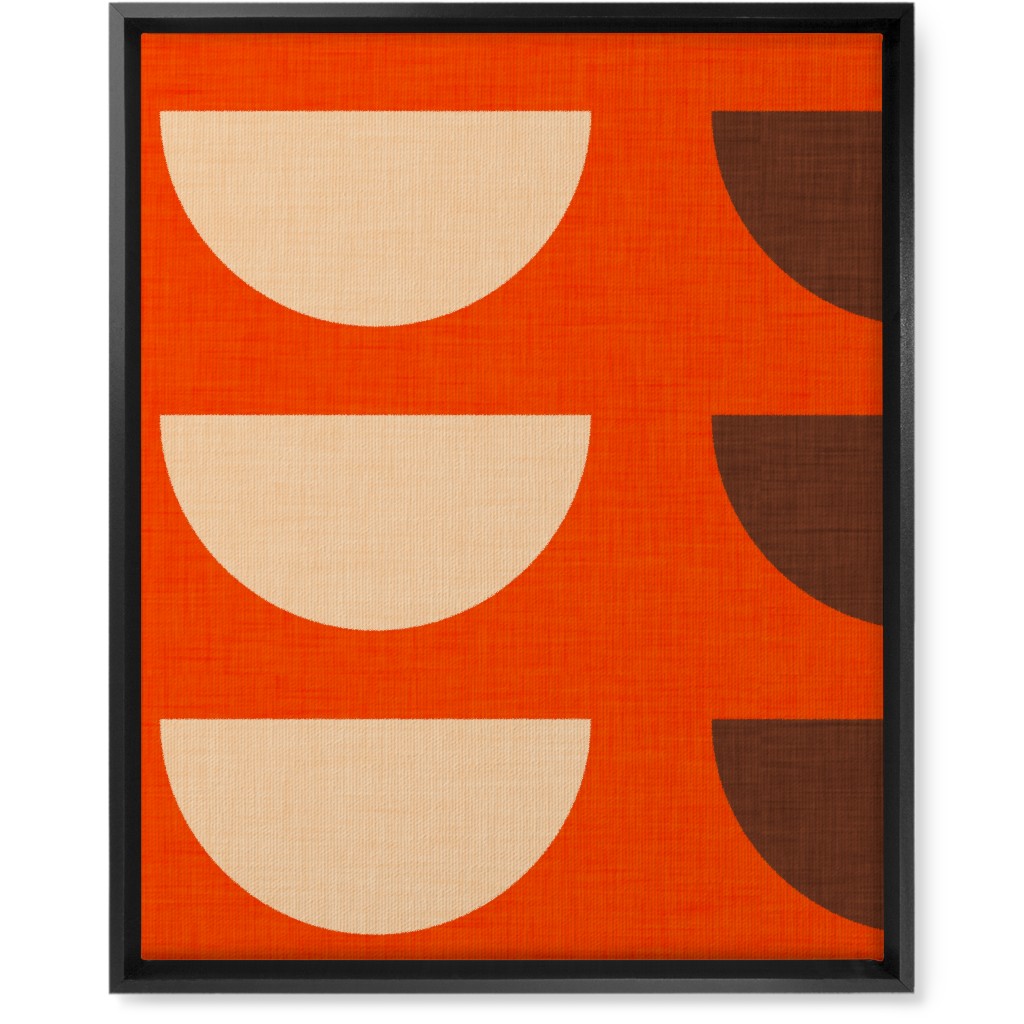 Half Moon Wall Art, Black, Single piece, Canvas, 16x20, Red, Coral