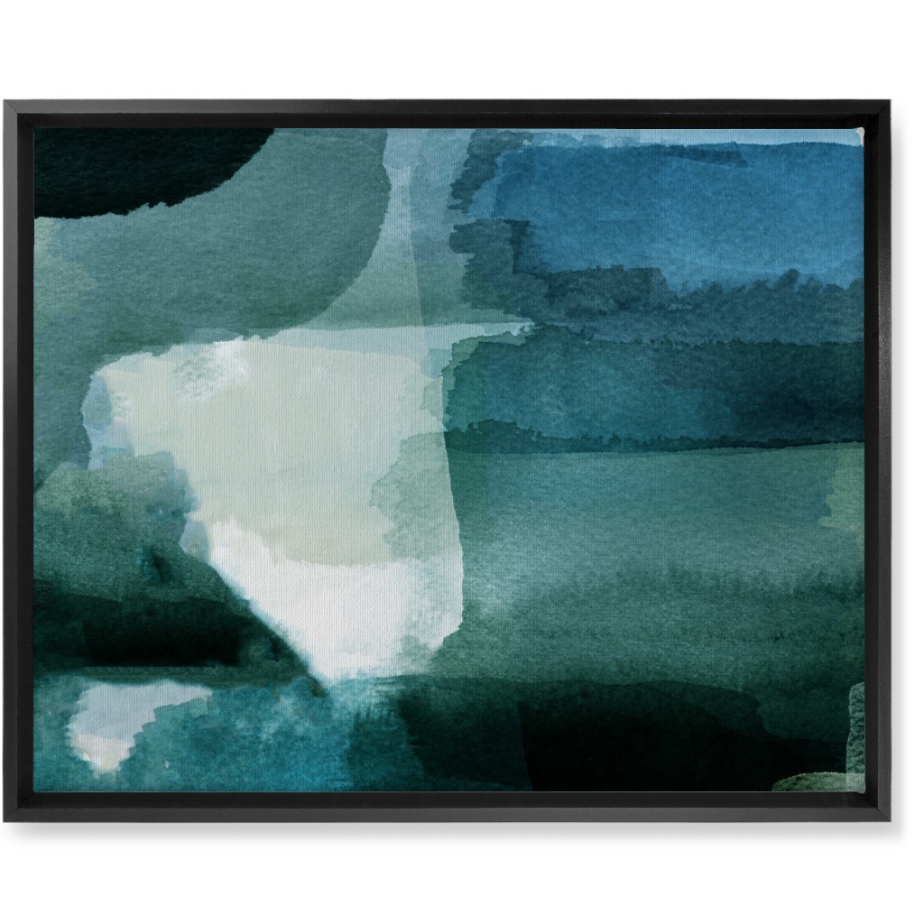 Abyss - Green and Blue Wall Art, Black, Single piece, Canvas, 16x20, Green, Classic Green