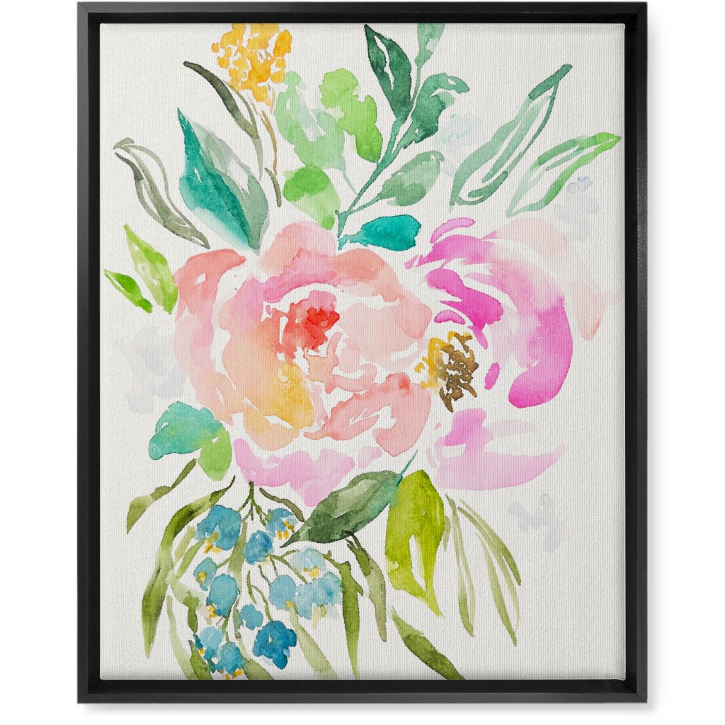 Joyous - Pink Wall Art, Black, Single piece, Canvas, 16x20, Multicolor