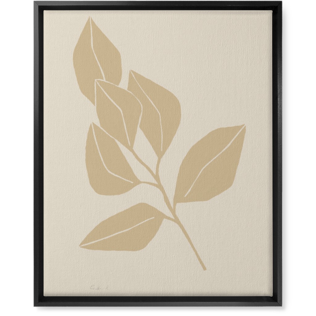 Botanical Ficus - Neutral Wall Art, Black, Single piece, Canvas, 16x20, Beige, Pearl