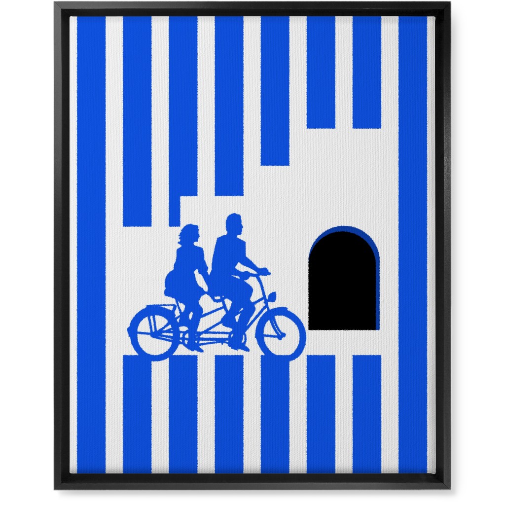Riders Minimal Artwork - Blue Wall Art, Black, Single piece, Canvas, 16x20, Blue, True Blue