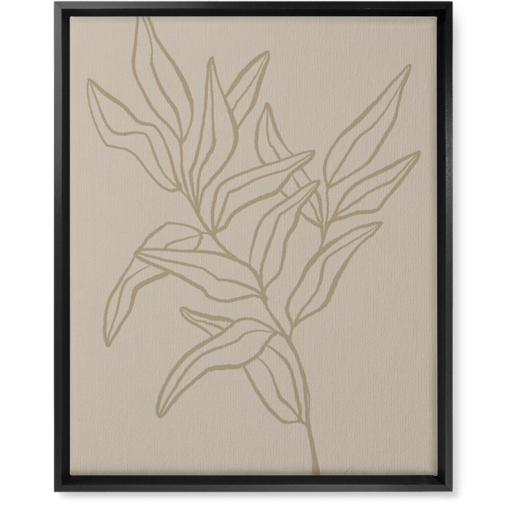 Botanical Eucalyptus Branch I Wall Art, Black, Single piece, Canvas, 16x20, Beige, Wheat
