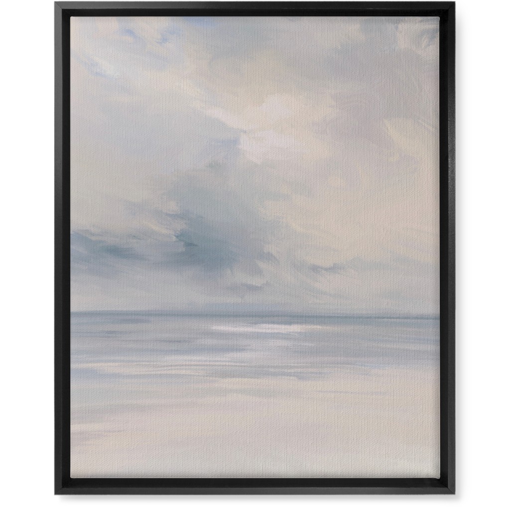 Beach Day - Neutral Wall Art, Black, Single piece, Canvas, 16x20, Blue