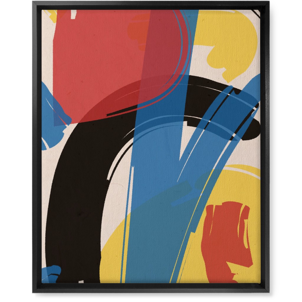 Primary Painterly Abstract - Multi Wall Art, Black, Single piece, Canvas, 16x20, Multicolor