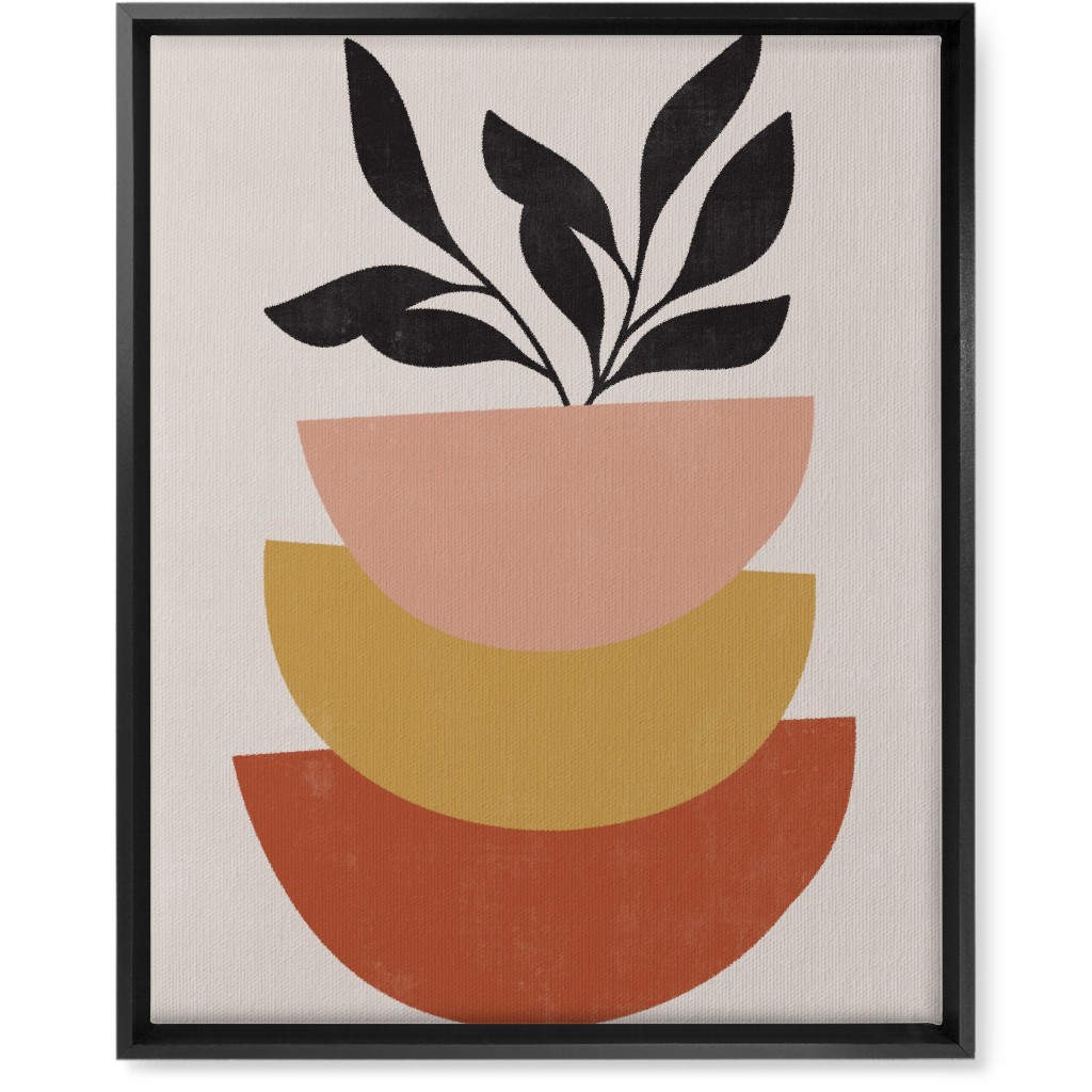 Earthen Plants - Terracotta Wall Art, Black, Single piece, Canvas, 16x20, Orange