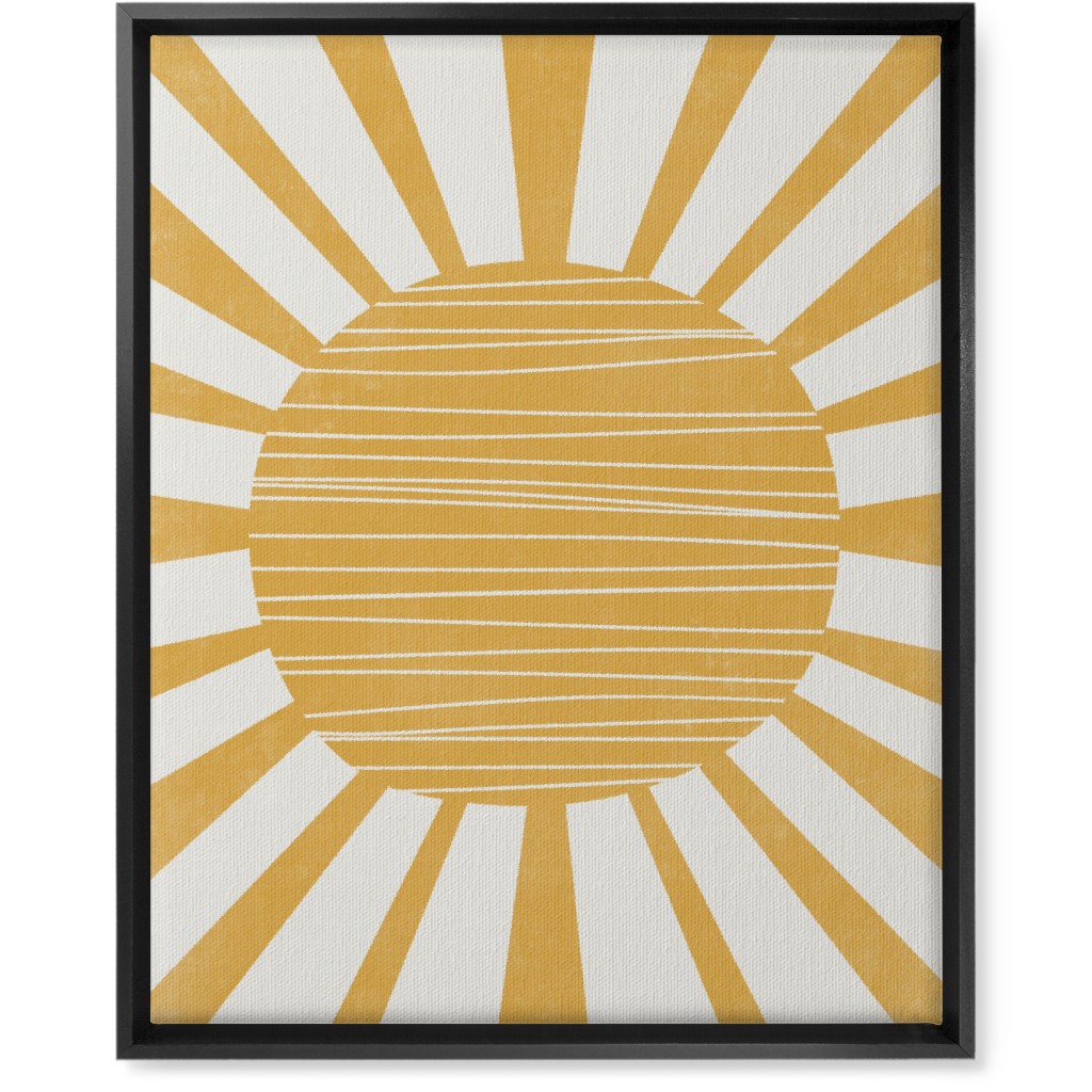 Sun Glow - Yellow and Beige Wall Art, Black, Single piece, Canvas, 16x20, Yellow