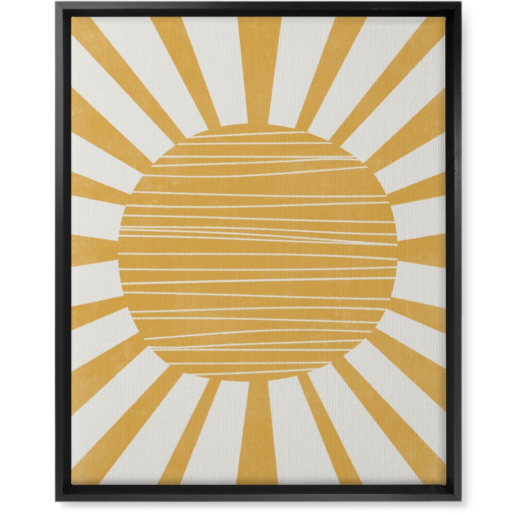 Sun Glow - Yellow and Beige Wall Art, Black, Single piece, Canvas, 16x20, Yellow, Classic Yellow