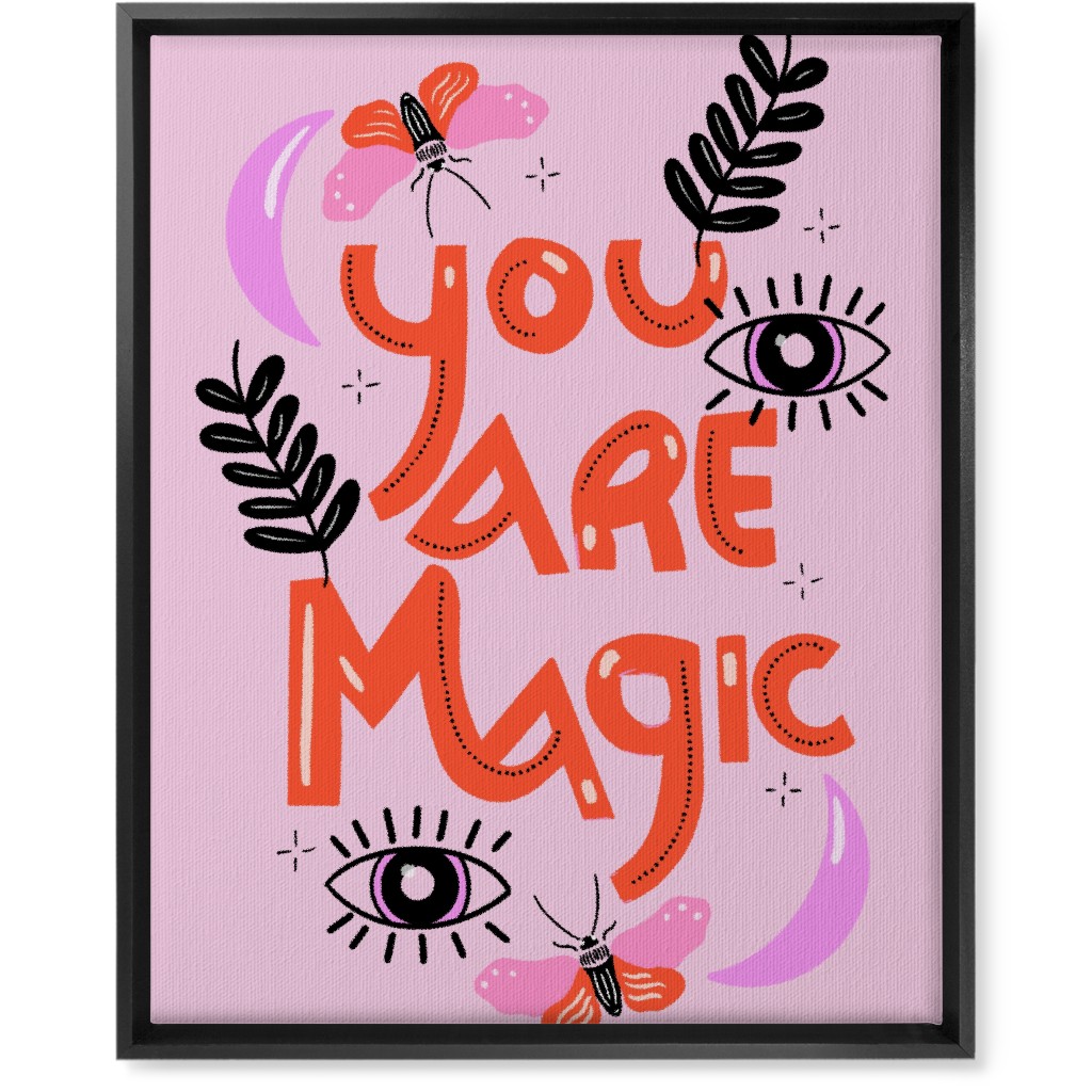 You Are Magin - Red and Pink Wall Art, Black, Single piece, Canvas, 16x20, Pink
