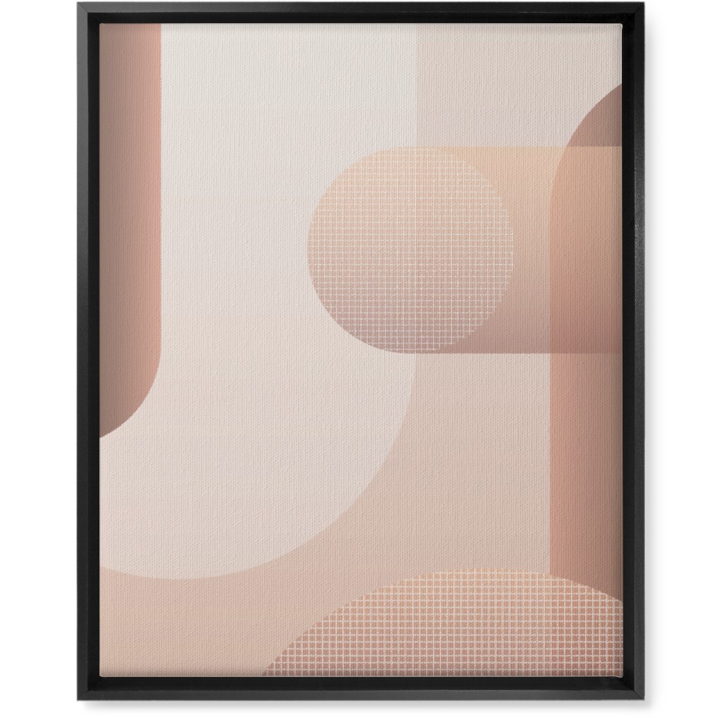 Geometric Curves - Neutral Wall Art, Black, Single piece, Canvas, 16x20, Pink, Bright Pink