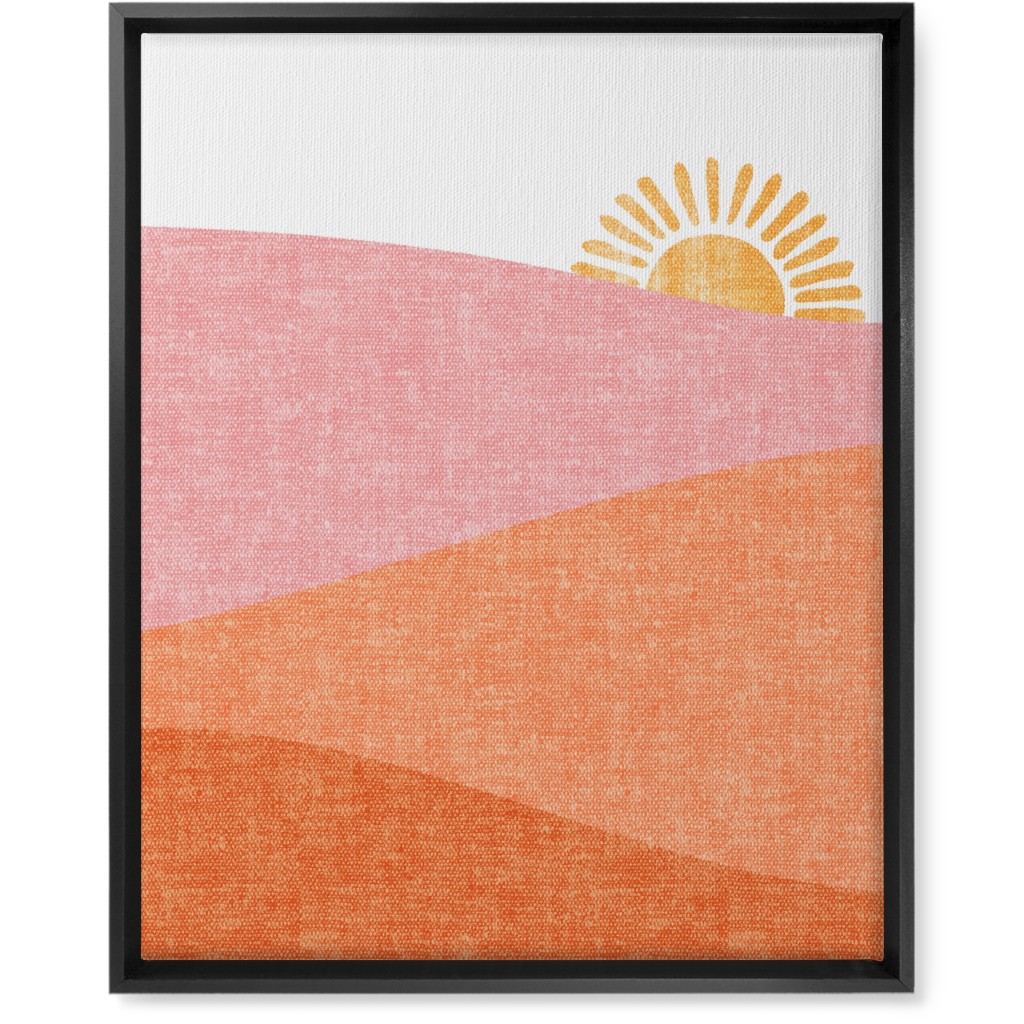 Sunrise Wall Art, Black, Single piece, Canvas, 16x20, Pink