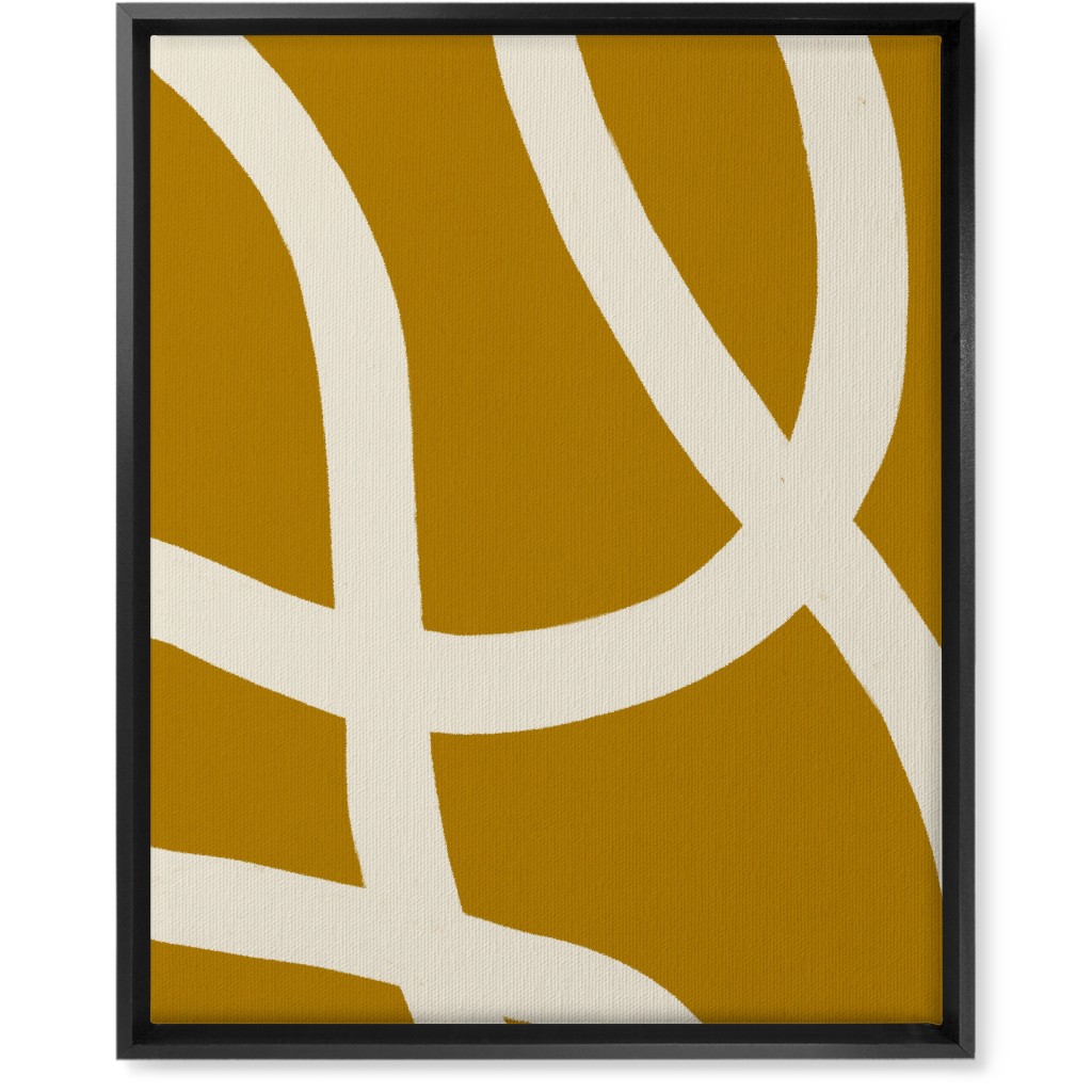 Tangled Brush Strokes I Wall Art, Black, Single piece, Canvas, 16x20, Yellow