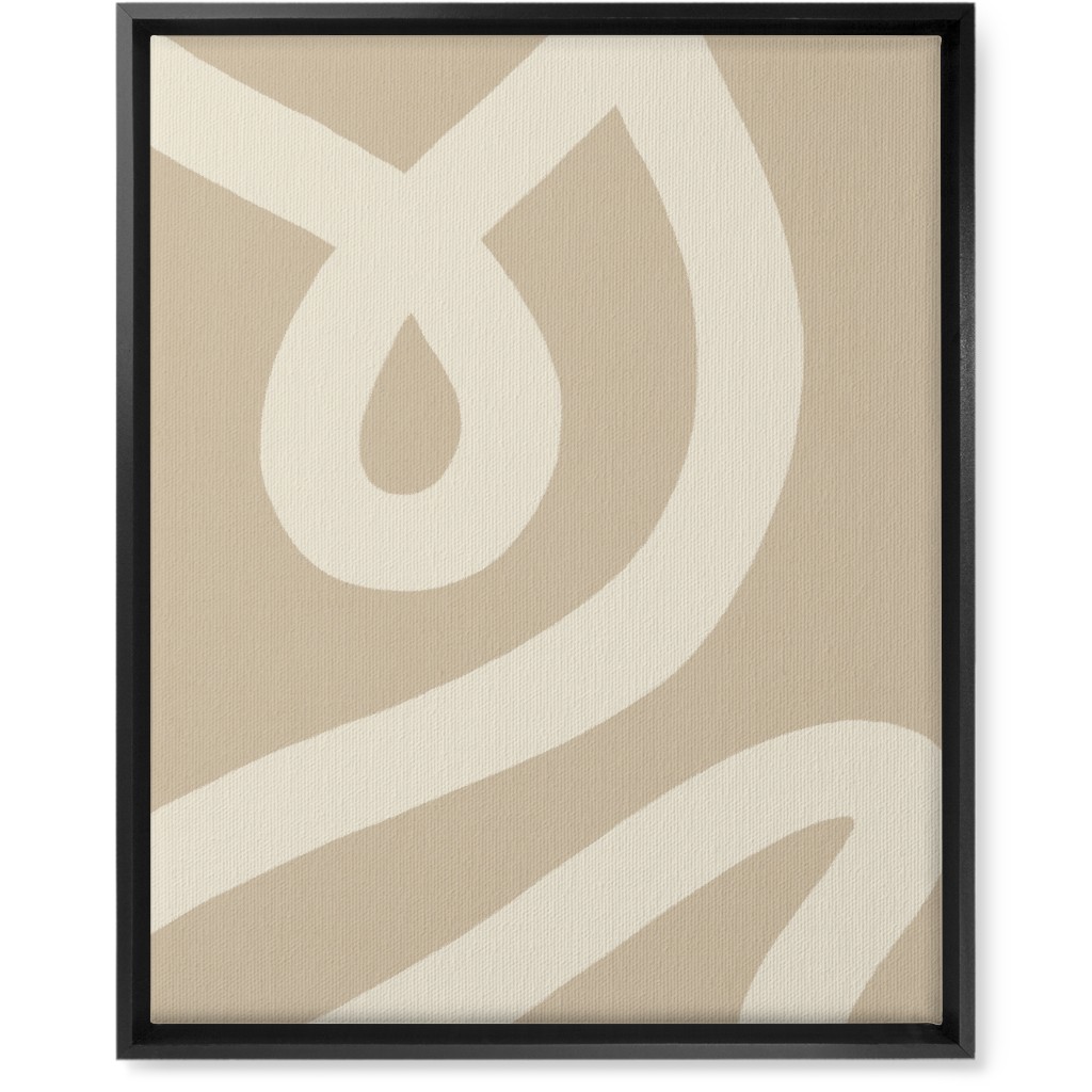 Tangled Brush Strokes V Wall Art, Black, Single piece, Canvas, 16x20, Beige, Wheat