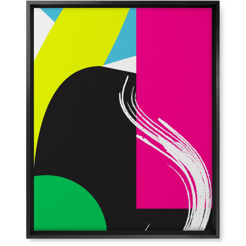 Abstract Colors Wall Art, Black, Single piece, Canvas, 16x20, Multicolor, Hot Pink