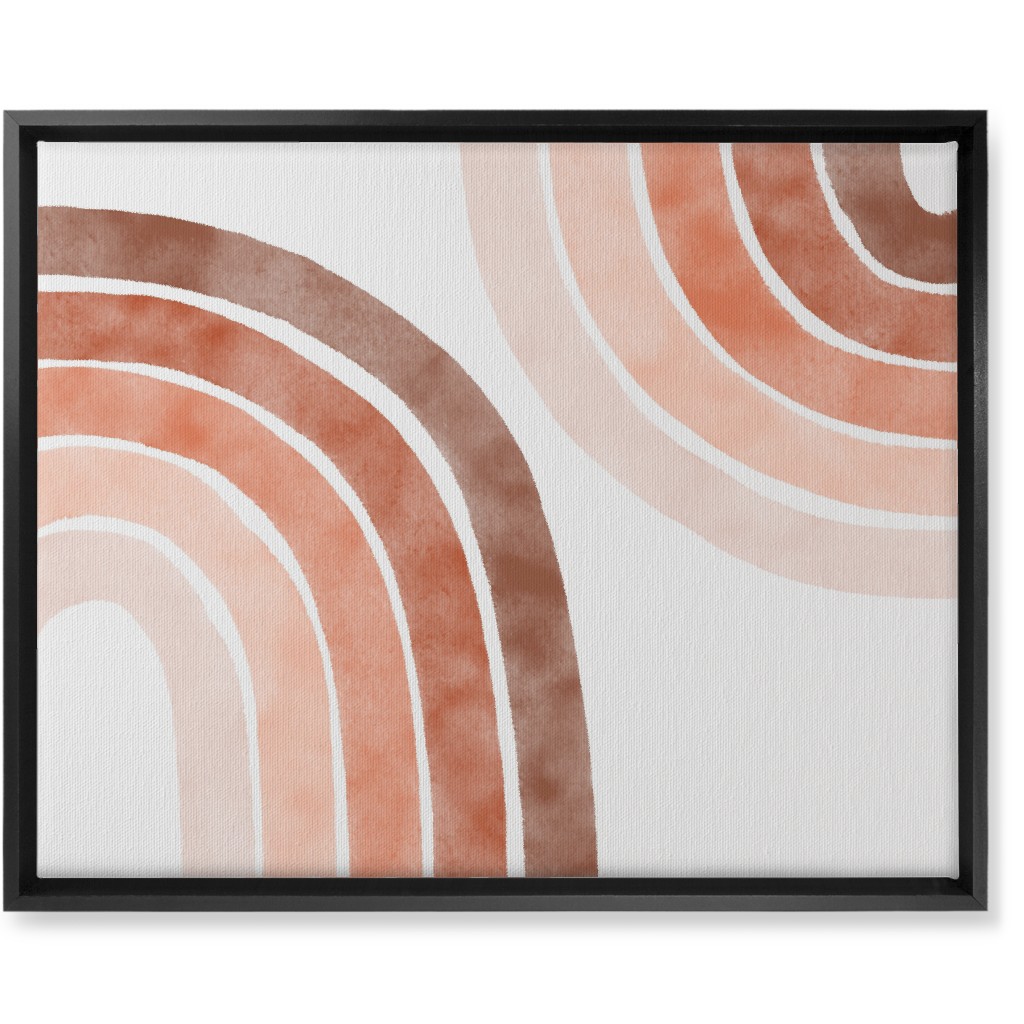 Boho Rainbows - Warm Neutral Wall Art, Black, Single piece, Canvas, 16x20, Pink, Bright Pink