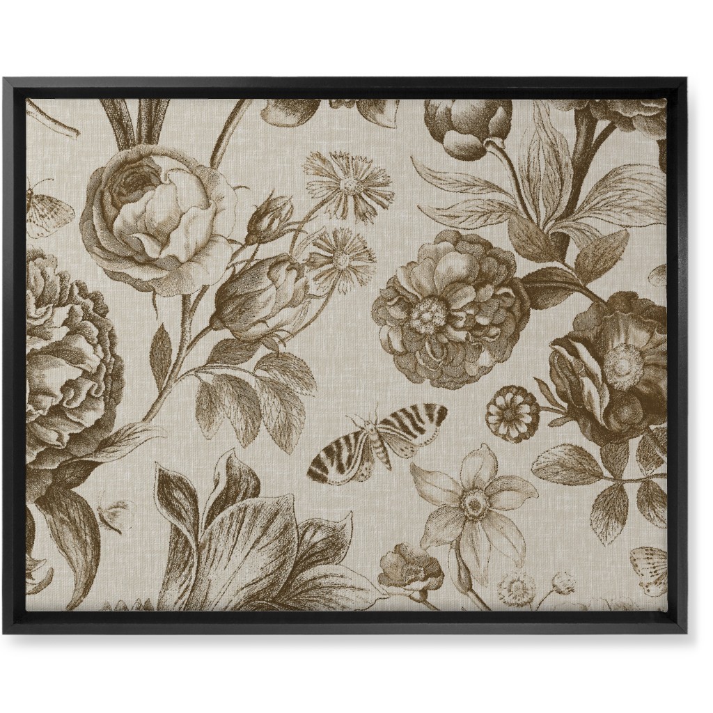 Windsor Botanical in Oyster Wall Art, Black, Single piece, Canvas, 16x20, Brown