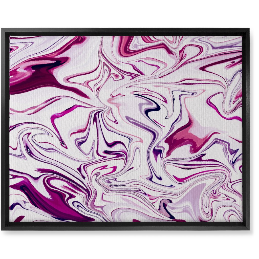 Marble - Mulberry Wall Art, Black, Single piece, Canvas, 16x20, Pink, Bright Pink