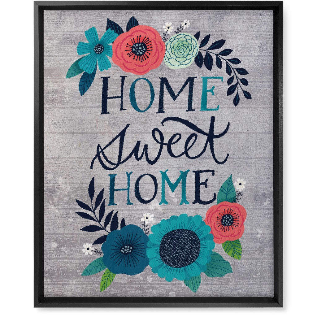 Home Sweet Home - Gray Wall Art, Black, Single piece, Canvas, 16x20, Gray, Gray