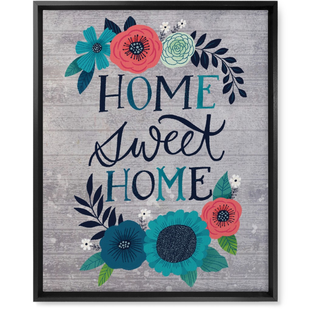 Home Sweet Home - Gray Wall Art, Black, Single piece, Canvas, 16x20, Gray