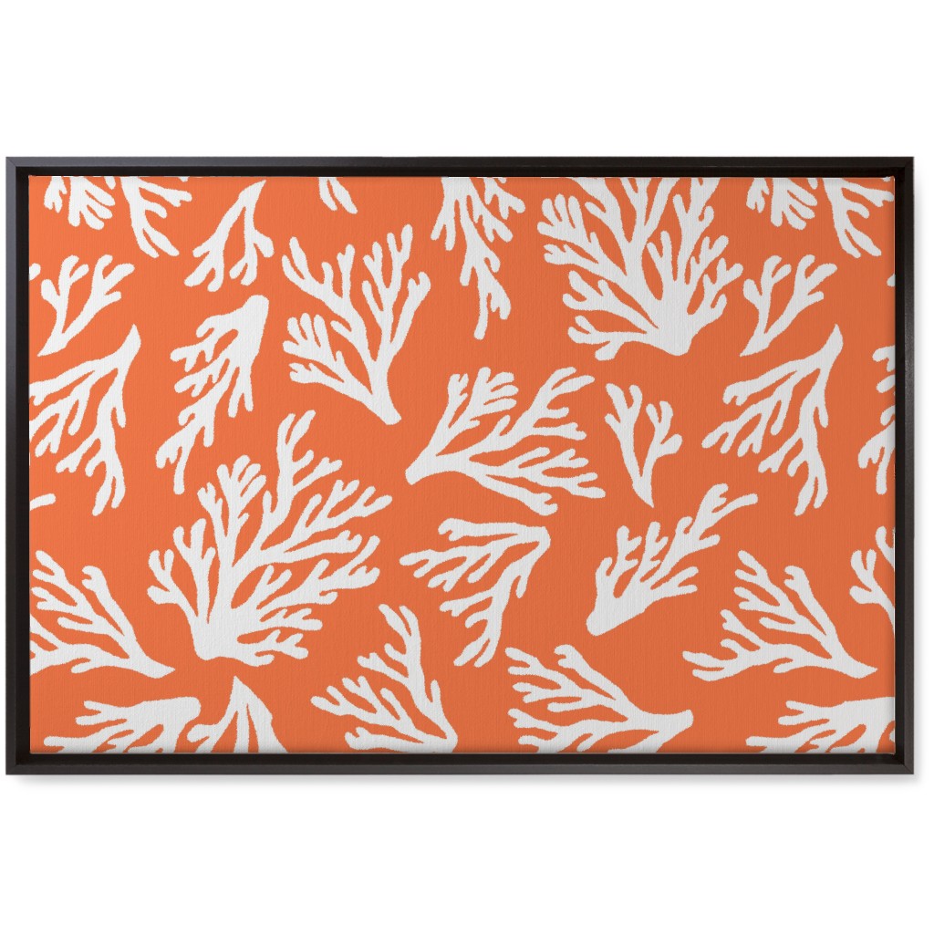 Coral - in Coral Wall Art, Black, Single piece, Canvas, 20x30, Orange, Orange