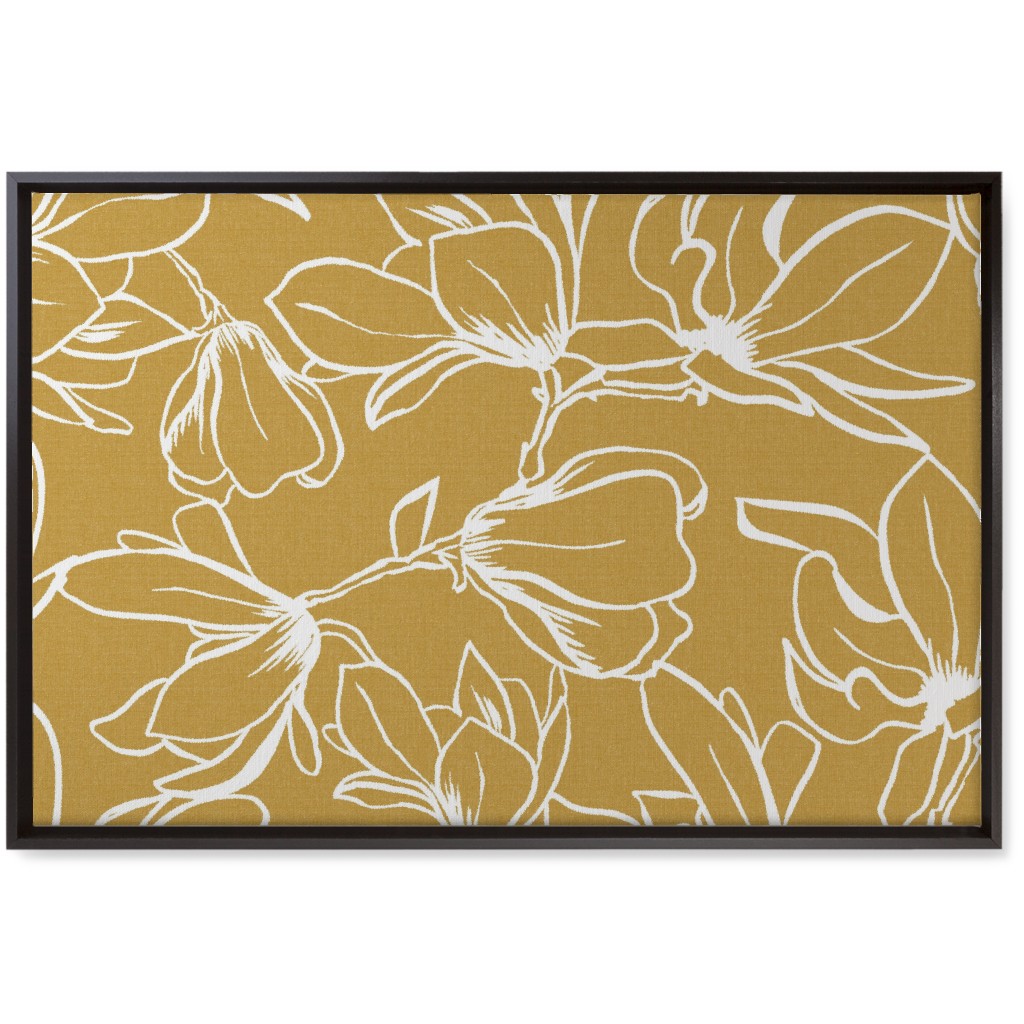 Magnolia Garden Wall Art, Black, Single piece, Canvas, 20x30, Brown