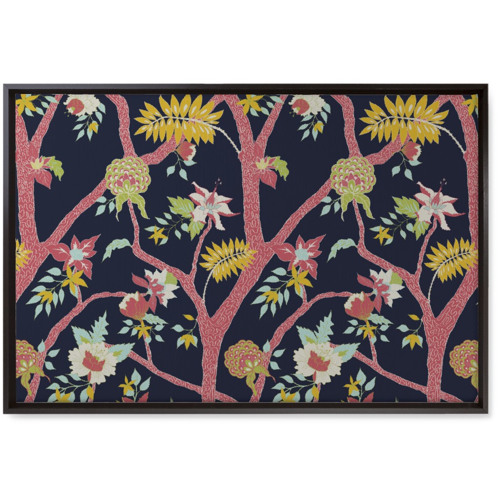 Peony Branches - Multi Wall Art, Black, Single piece, Canvas, 20x30, Multicolor