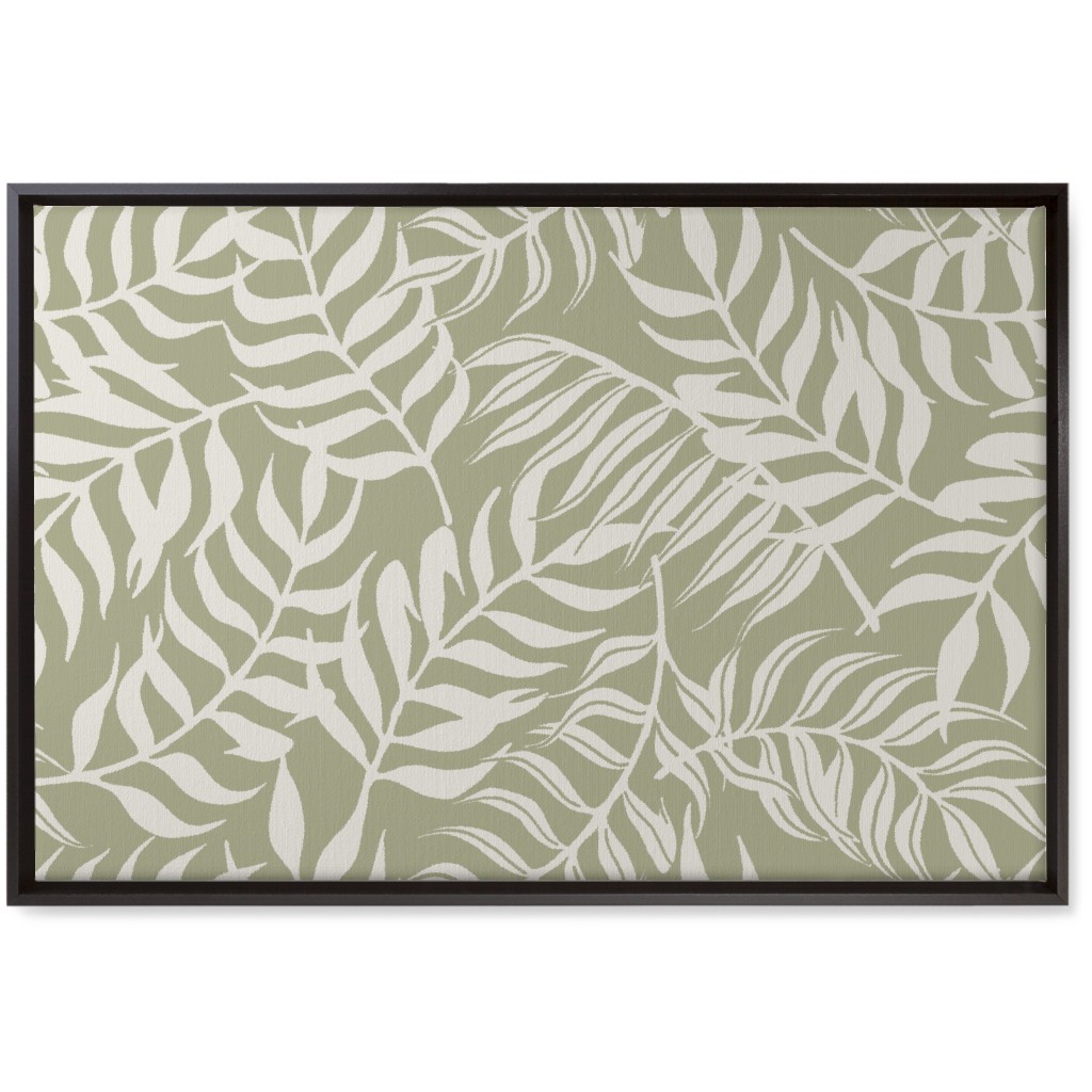 Moving Palms Wall Art, Black, Single piece, Canvas, 20x30, Green