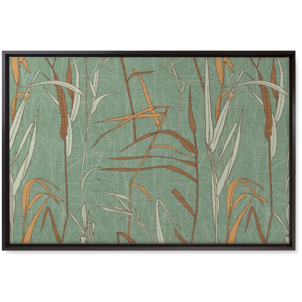 Late Summer Grasses Wall Art, Black, Single piece, Canvas, 20x30, Green