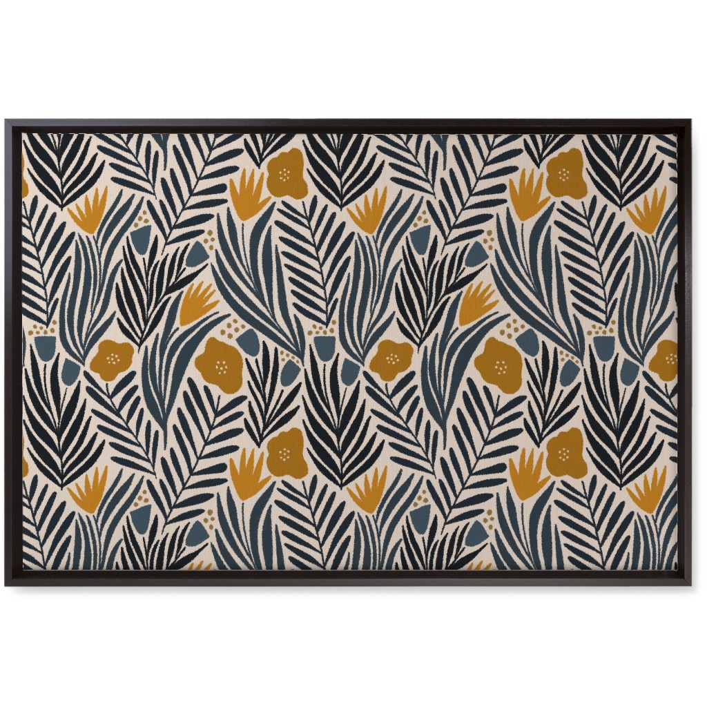 Nadia - Gold & Black Wall Art, Black, Single piece, Canvas, 20x30, Multicolor