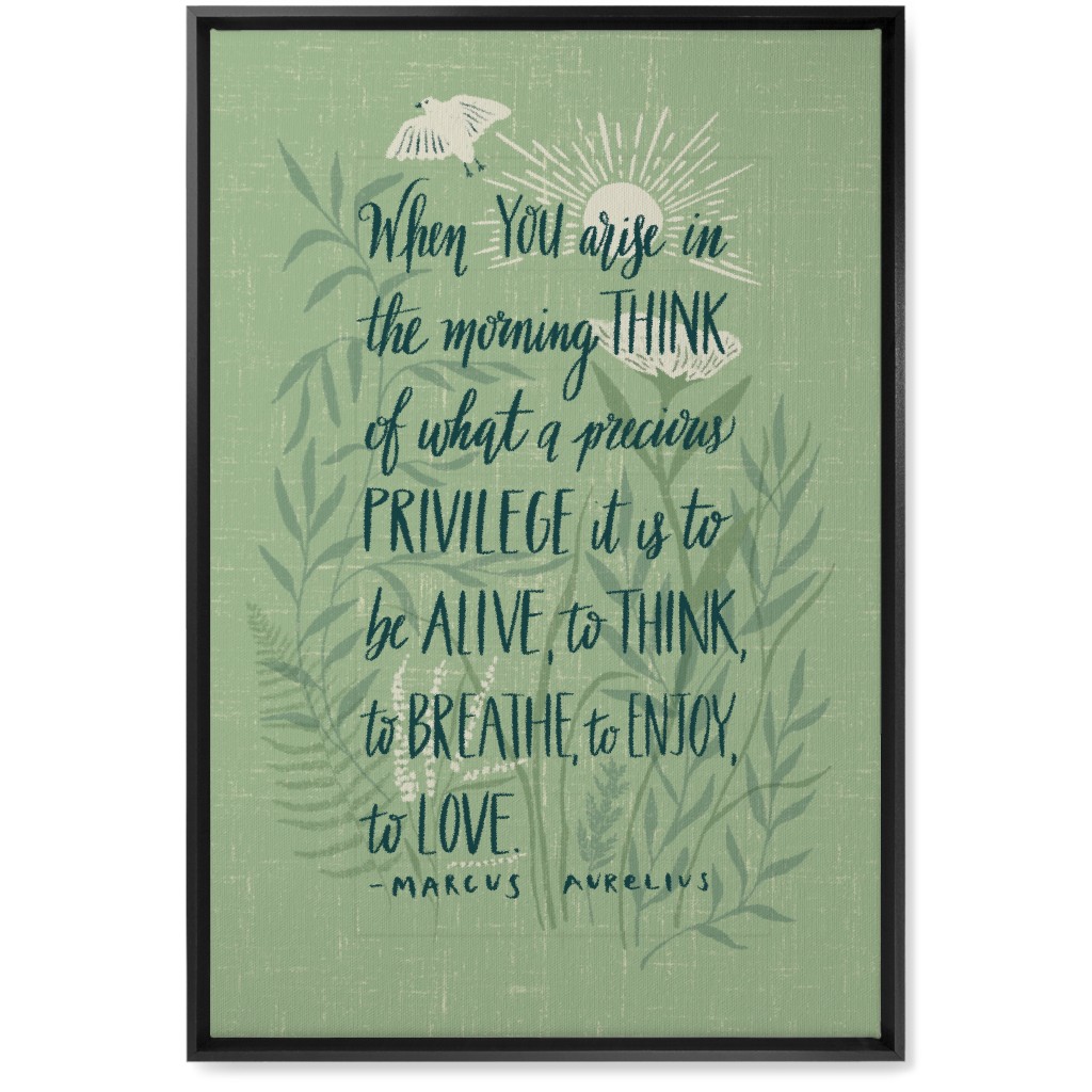 Precious Morning Wall Art, Black, Single piece, Canvas, 20x30, Green, Julep