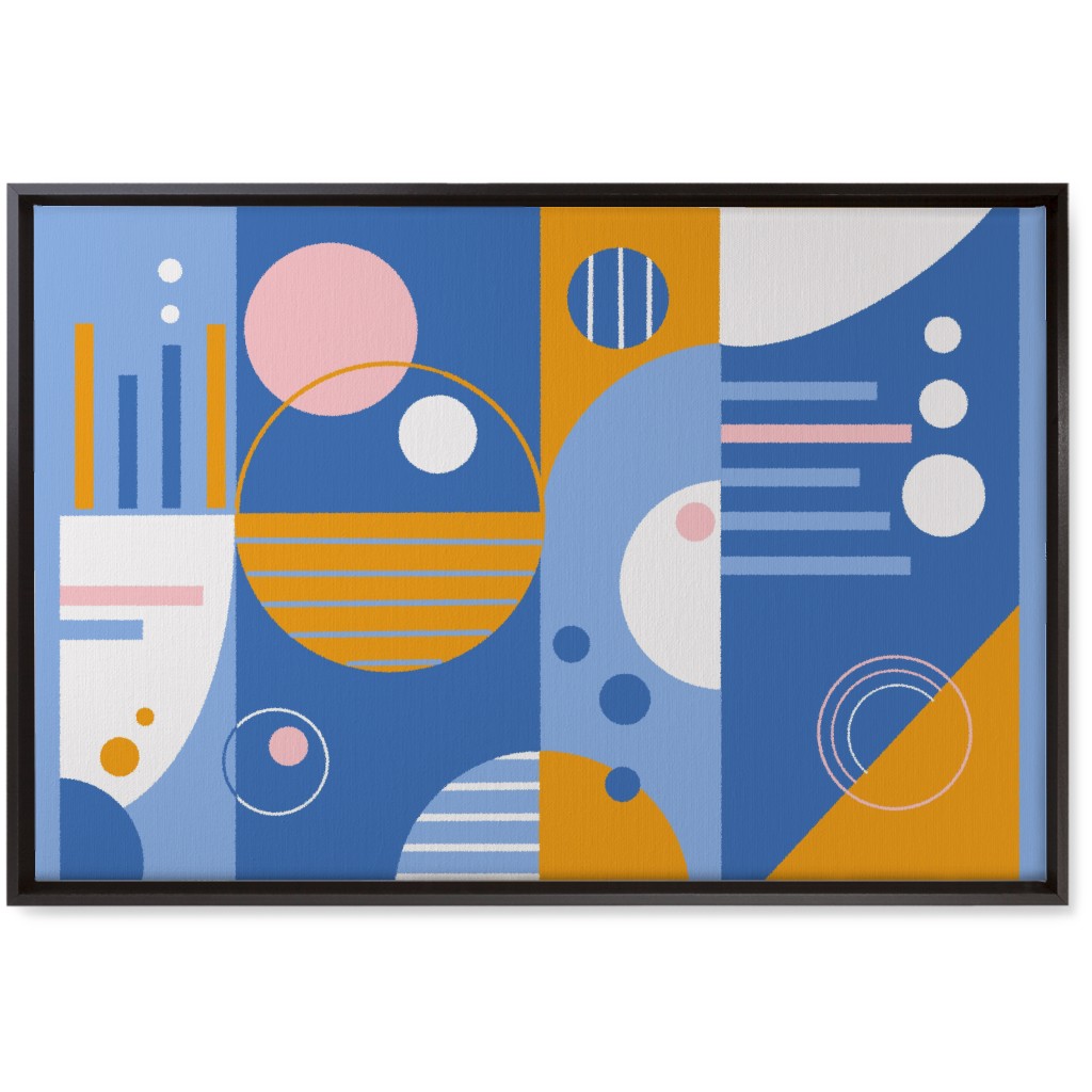 Abstract Playground - Multi Wall Art, Black, Single piece, Canvas, 20x30, Blue, True Blue