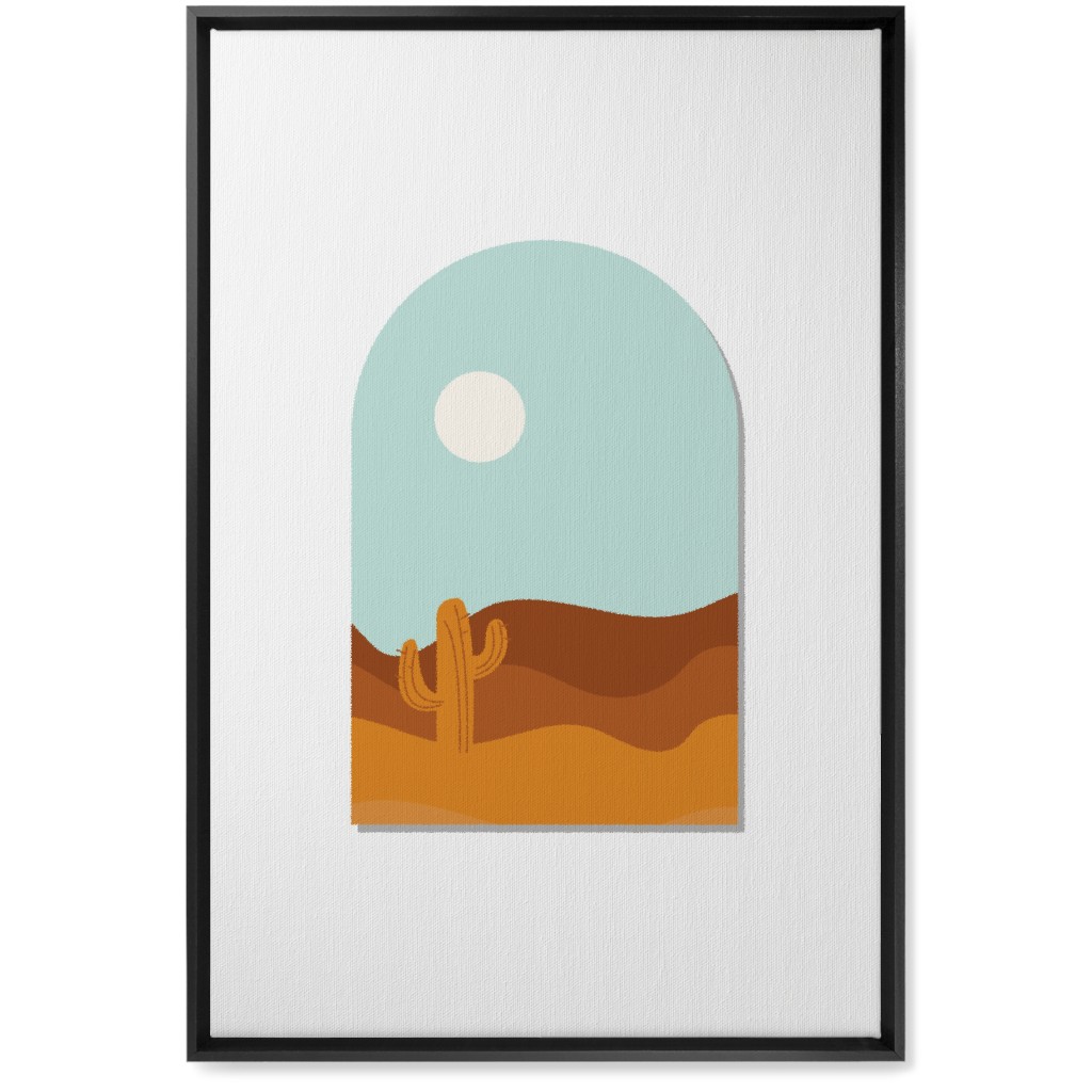 Abstract Landscapes in Windows Wall Art, Black, Single piece, Canvas, 20x30, Multicolor, Tawny