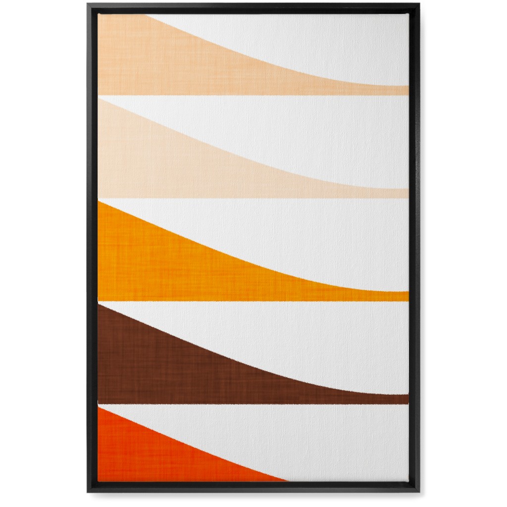 Retro Waves - Warm Wall Art, Black, Single piece, Canvas, 20x30, Multicolor