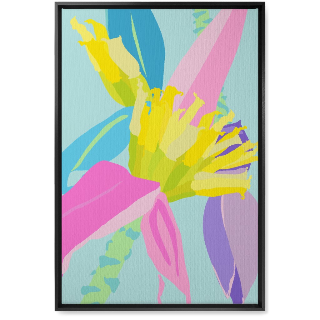 Bold Tropical Banana Plants - Multi Wall Art, Black, Single piece, Canvas, 20x30, Multicolor