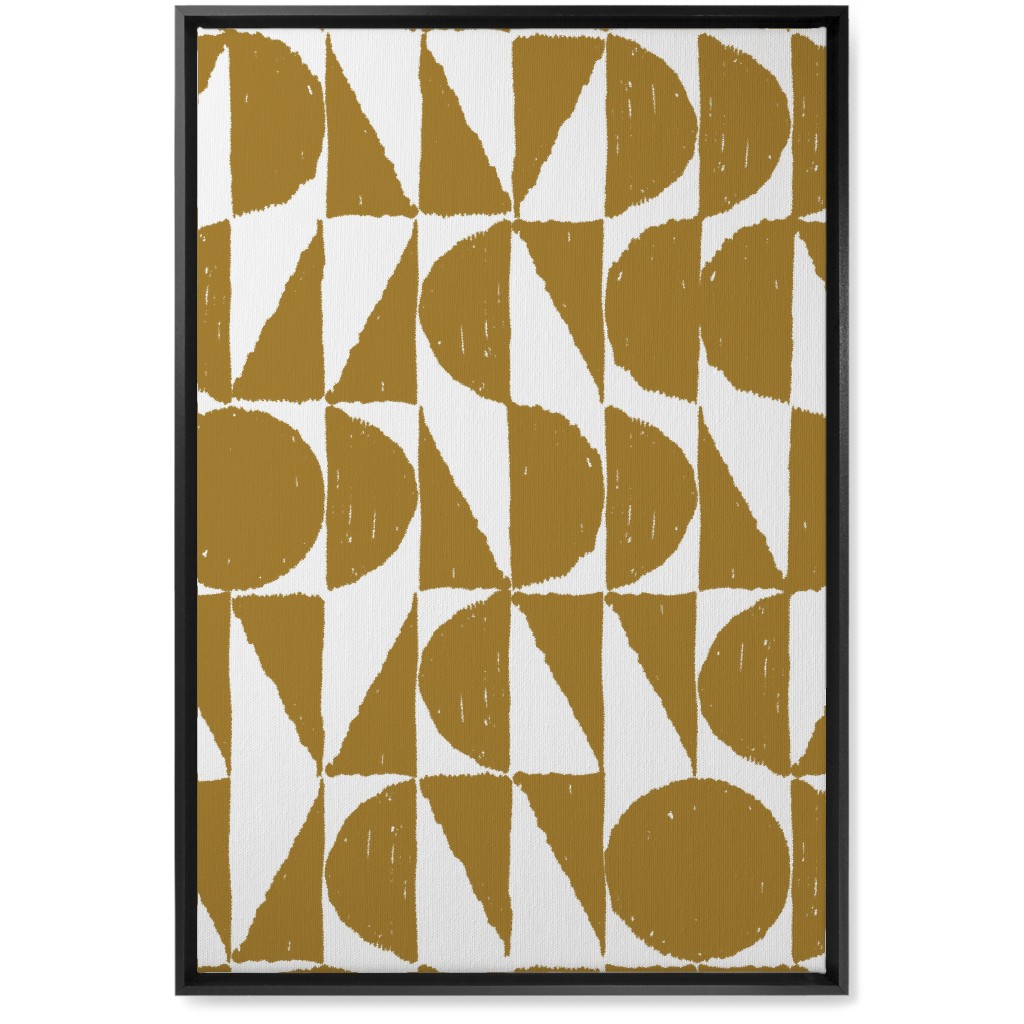 Mod Shapes Wall Art, Black, Single piece, Canvas, 20x30, Yellow
