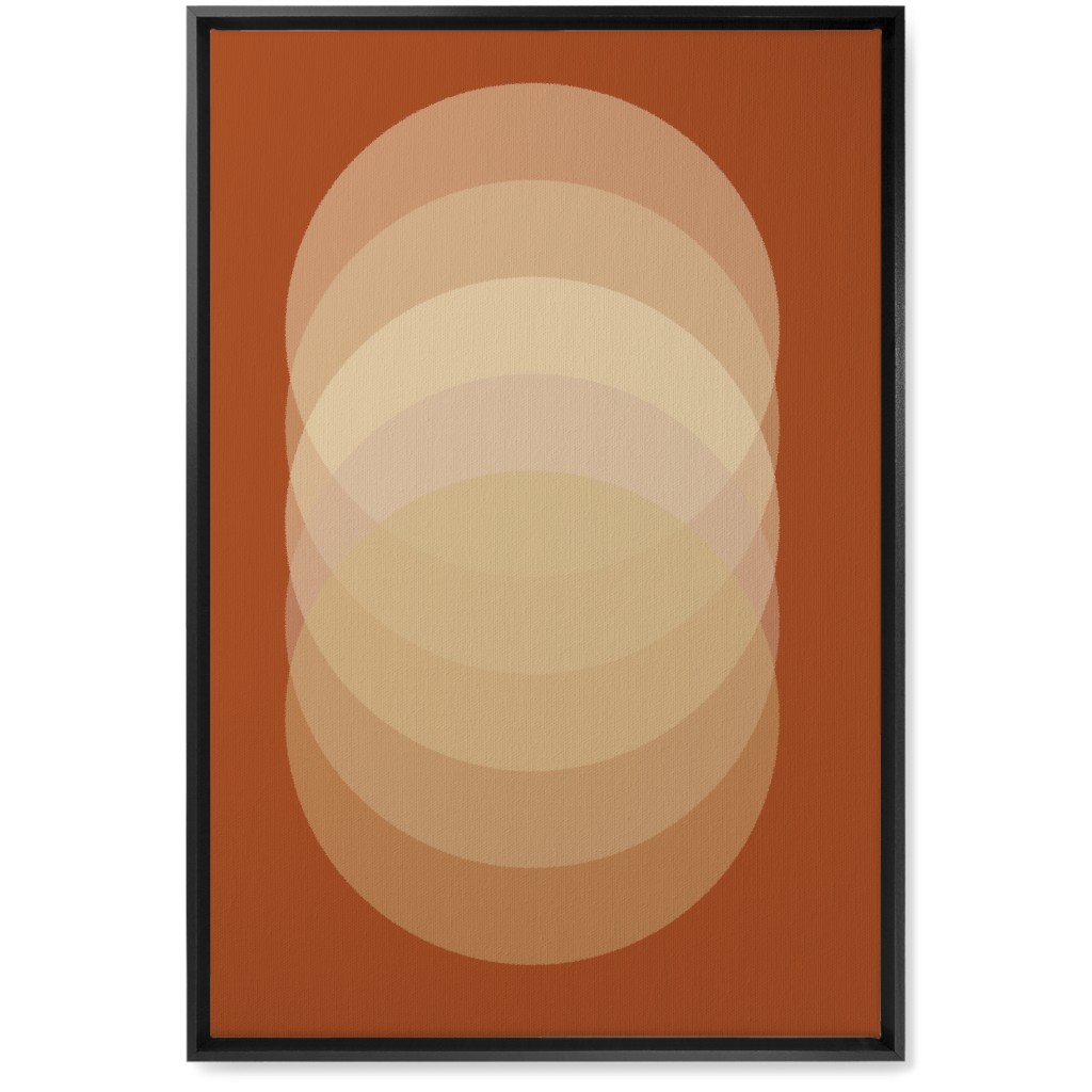 Abstract Sunrise - Orange Wall Art, Black, Single piece, Canvas, 20x30, Orange, Orange